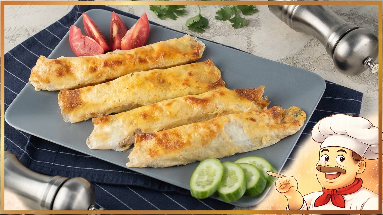 Яичный рулет с куриным фаршем