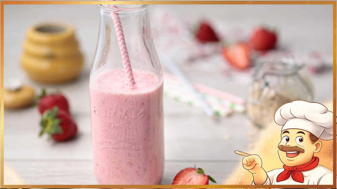 Клубнично-овсяный смузи на кефире