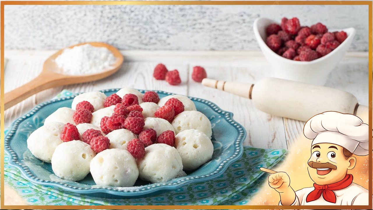 Ленивые вареники с малиной