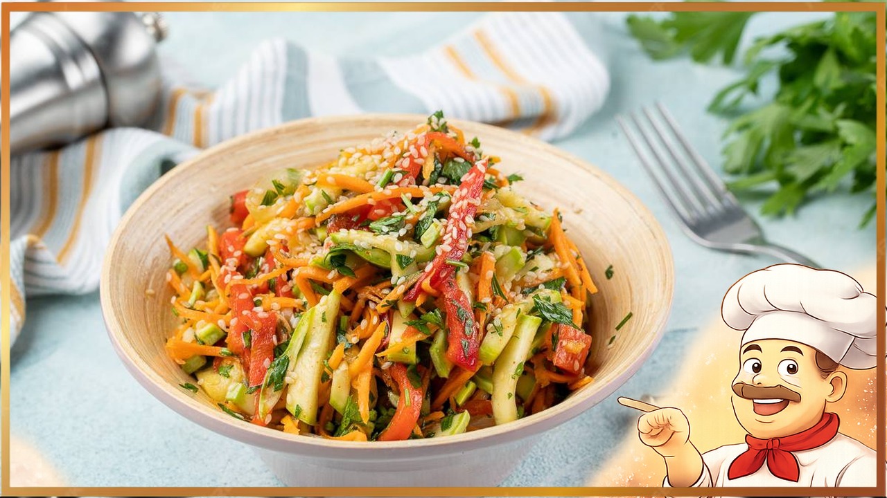 Корейский салат из кабачков и моркови