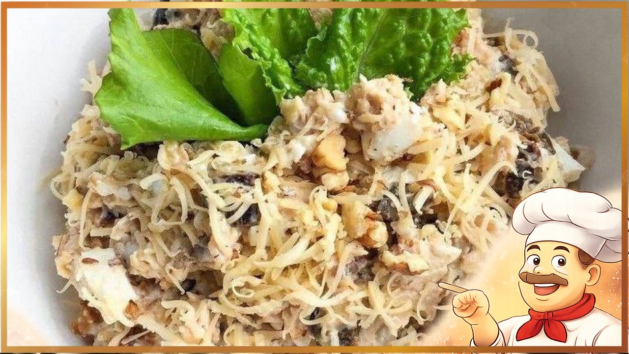 Салат с курицей и черносливом