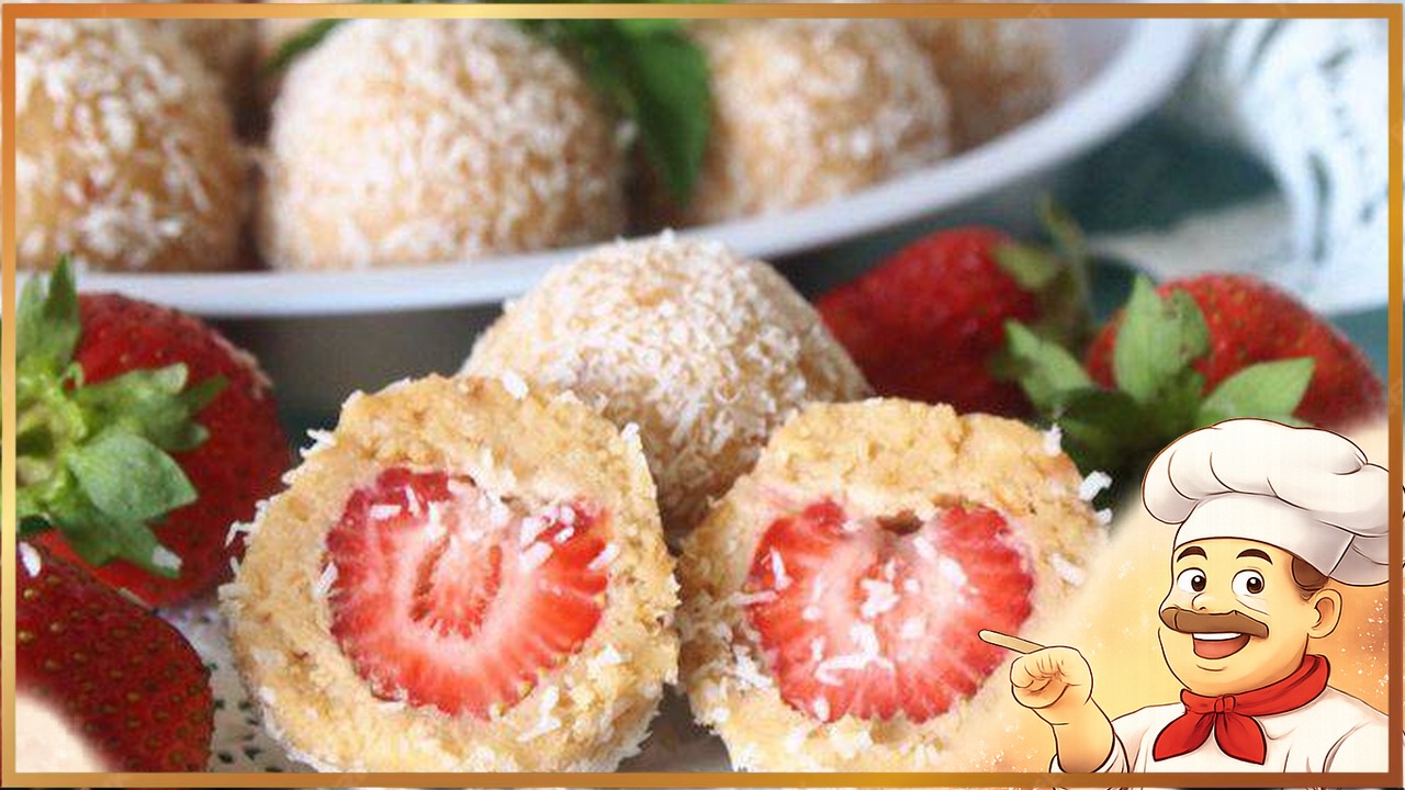 Десертные шарики с клубникой