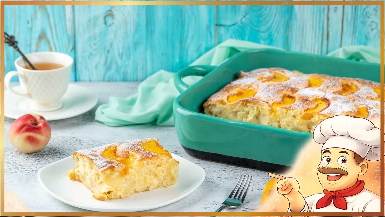 Пирог с персиками