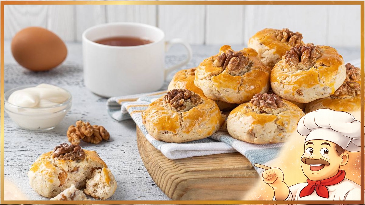 Печенье на майонезе с орехами