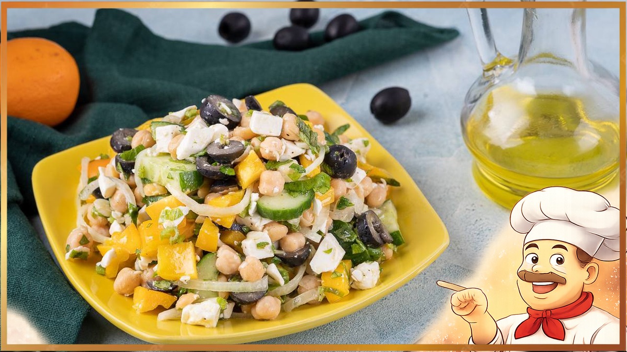 Салат с нутом и свежими овощами