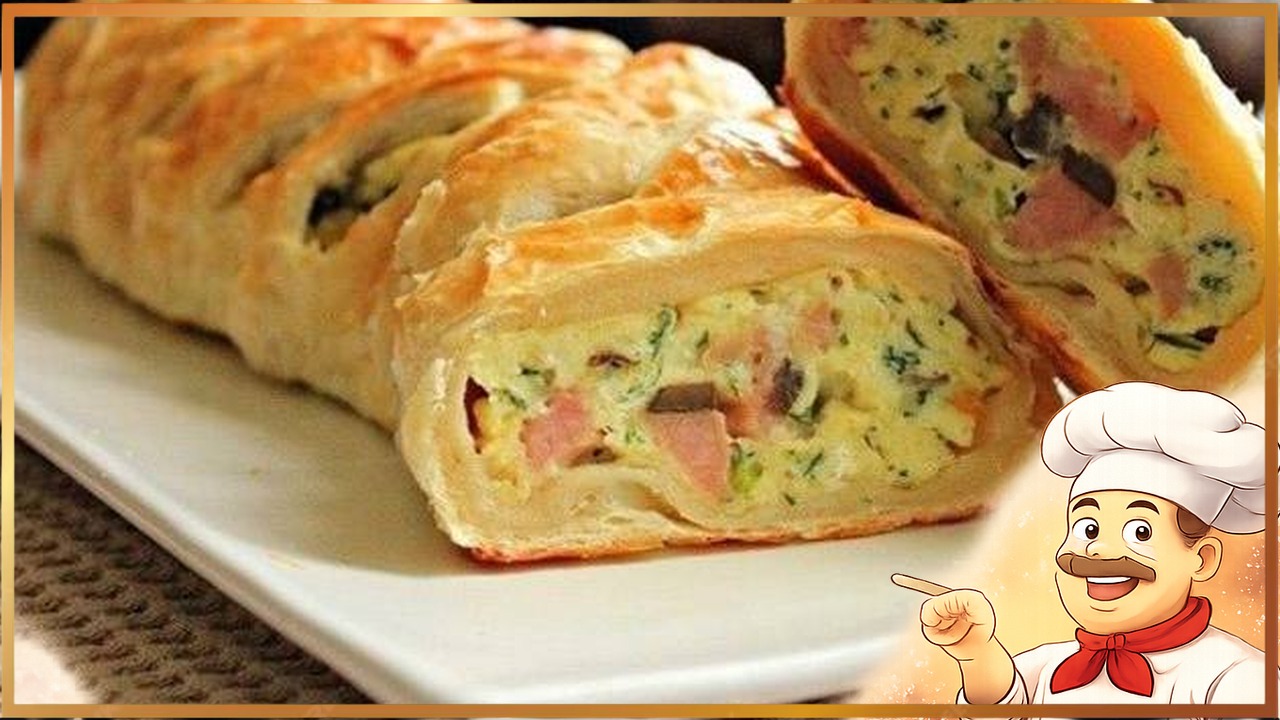 Яичница-болтунья в слоёном тесте