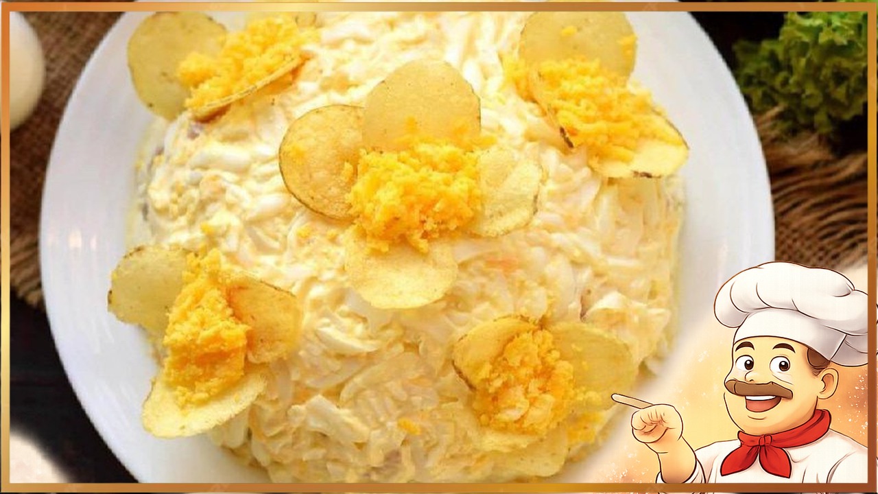 Салат ″Орхидея″ с чипсами