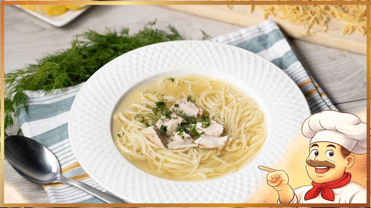 Куриный суп с домашней лапшой