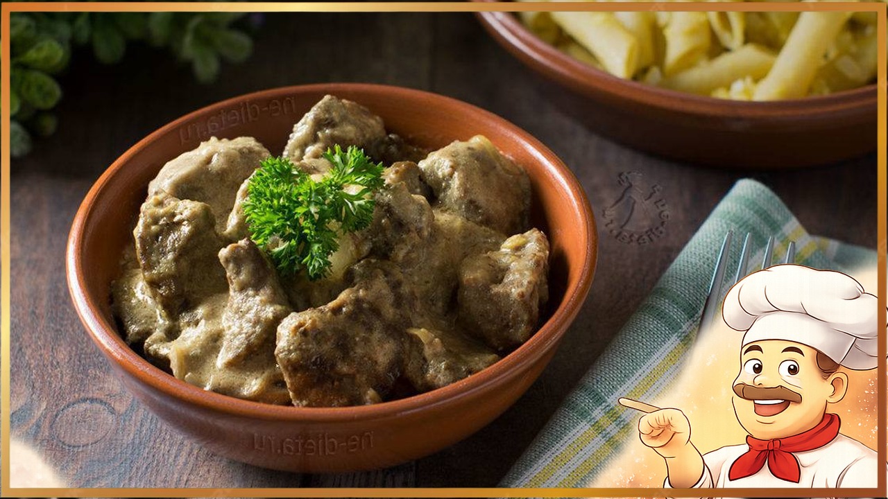 Печень в сырном соусе