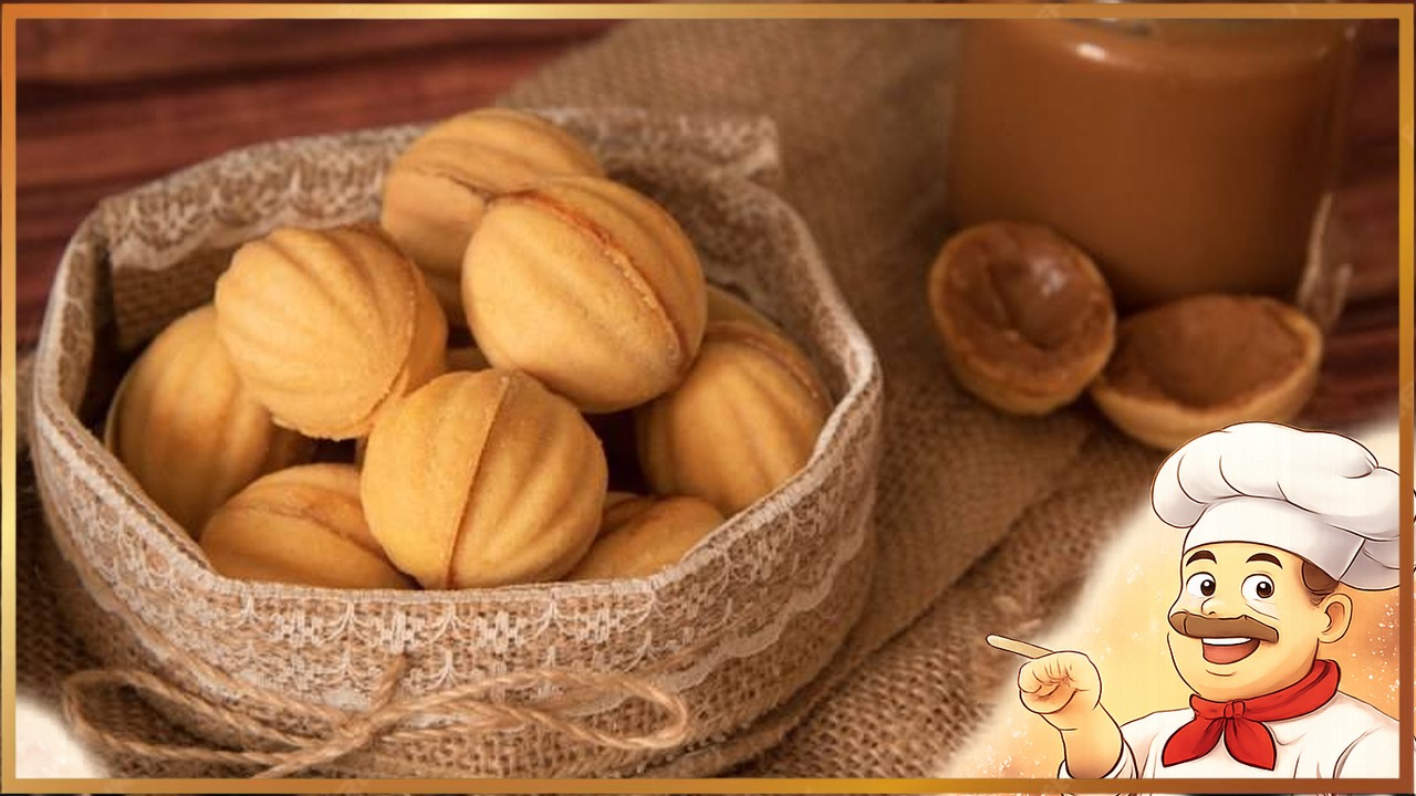 Орешки с вареной сгущенкой