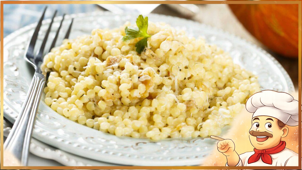 Птитим с беконом и сливками