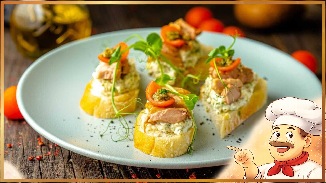 Бутерброды с печенью трески, яйцами и черри