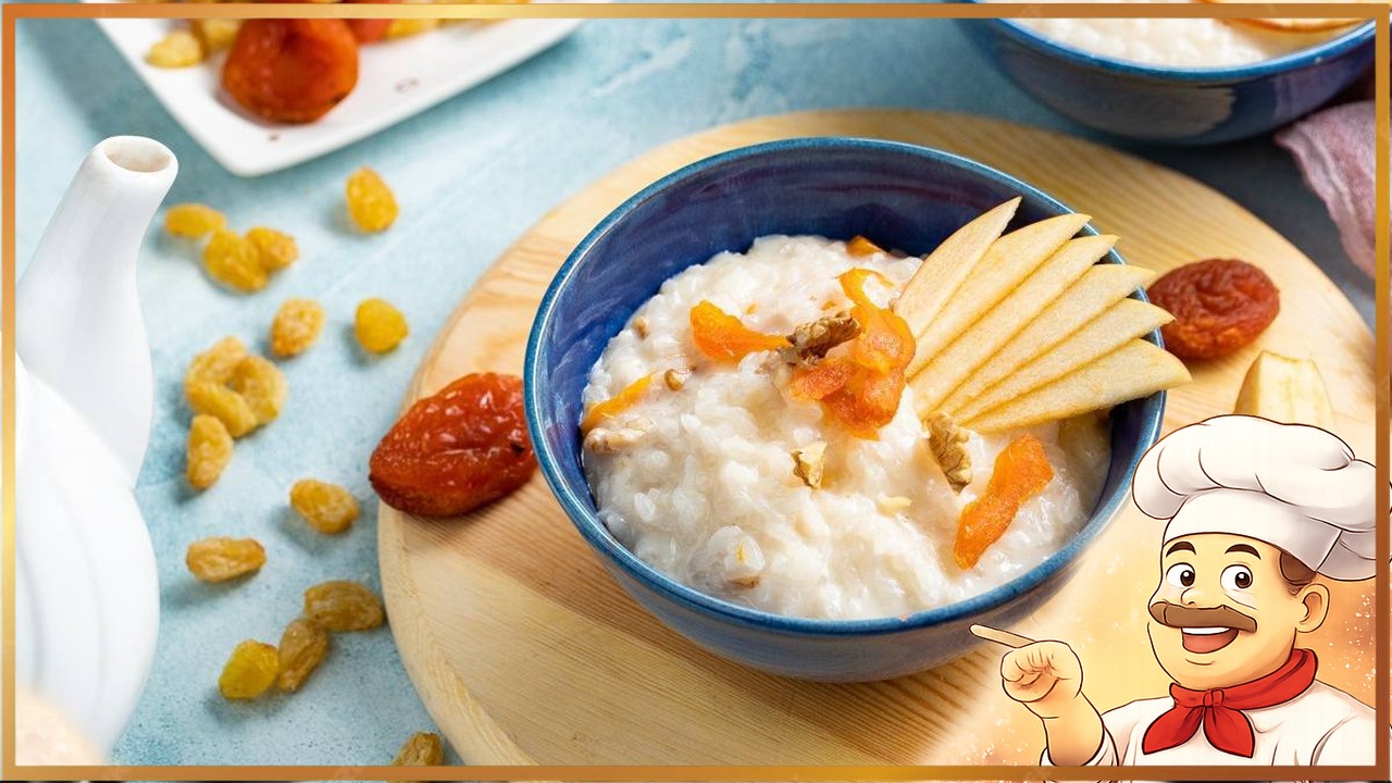 Рисовая каша с сухофруктами и яблоком