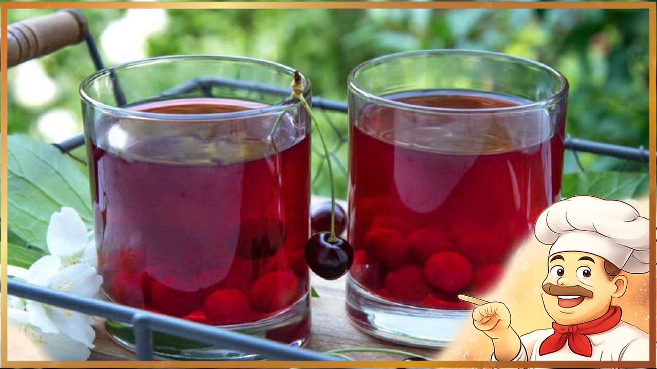 Летний компот из вишни