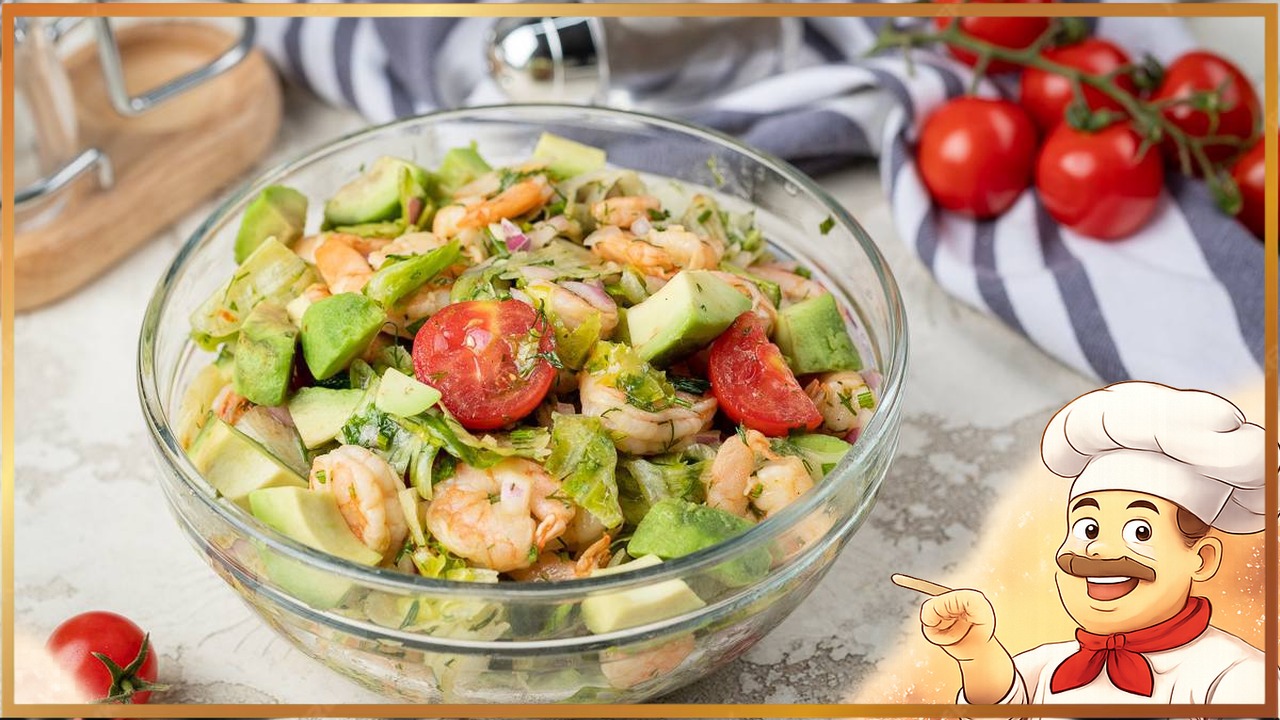 Салат с креветками