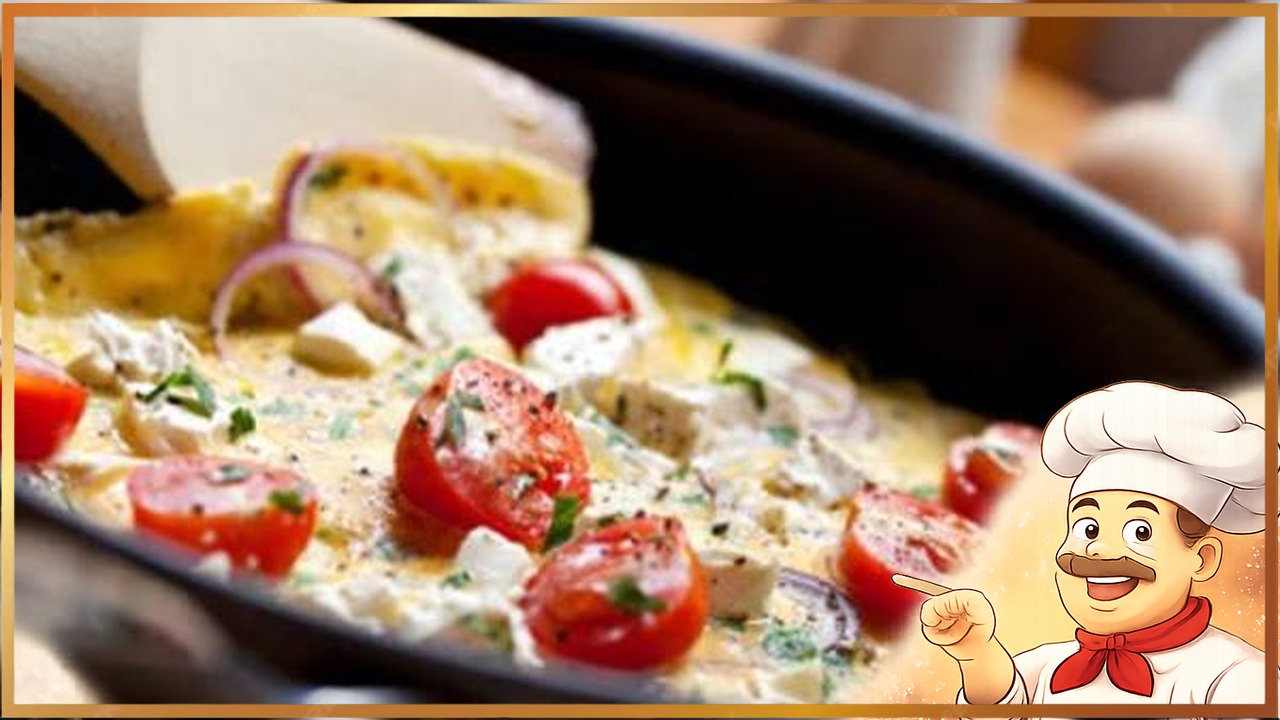 Омлет с фетой и помидорами