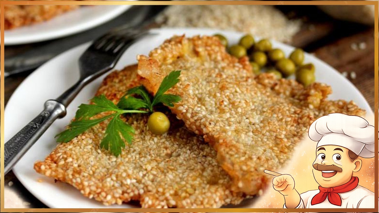 Свиная отбивная в кунжутной панировке