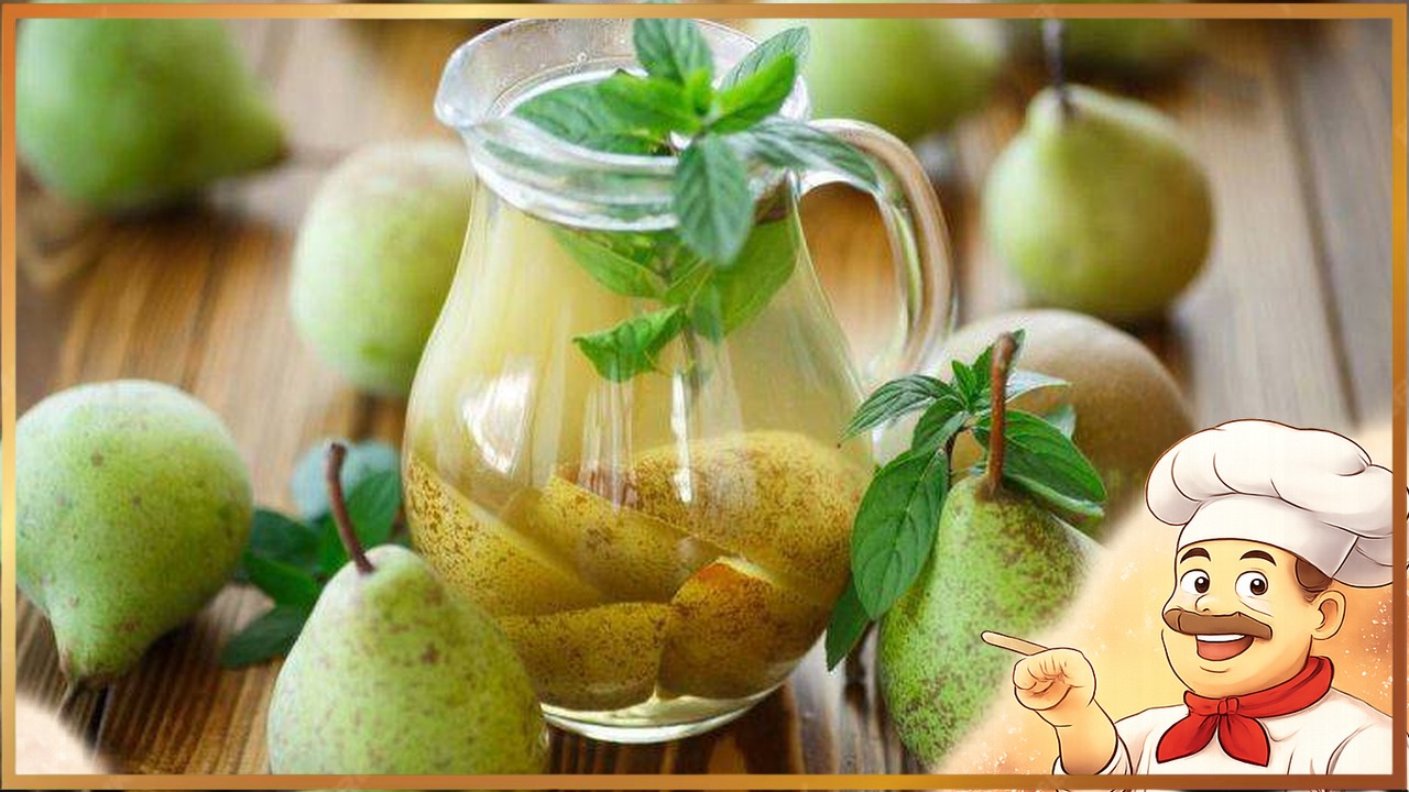 Компот из груш а-ля мохито на зиму