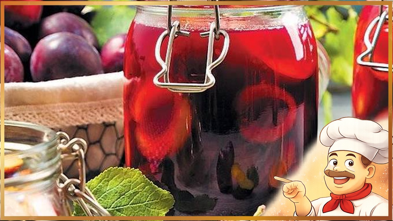 Компот из сливы с корицей