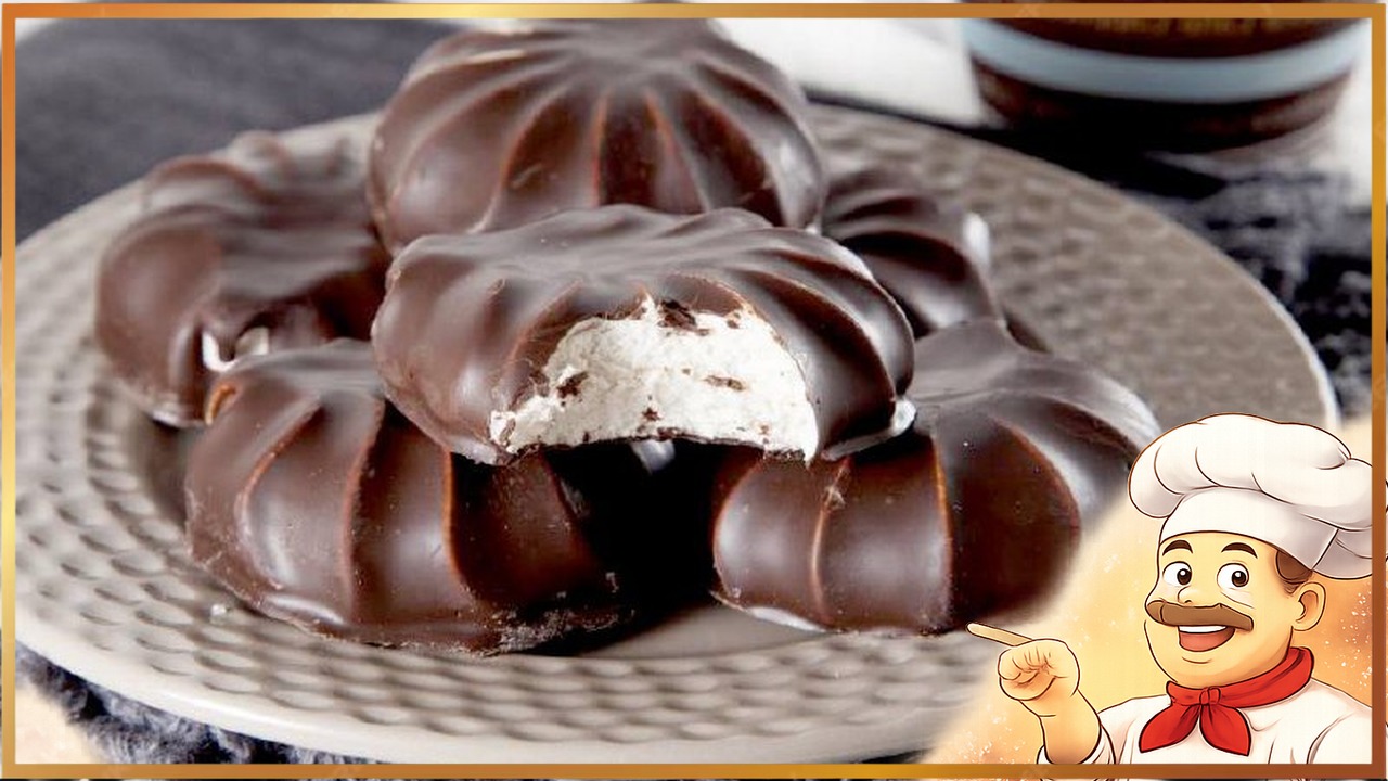 Яблочный зефир в шоколаде