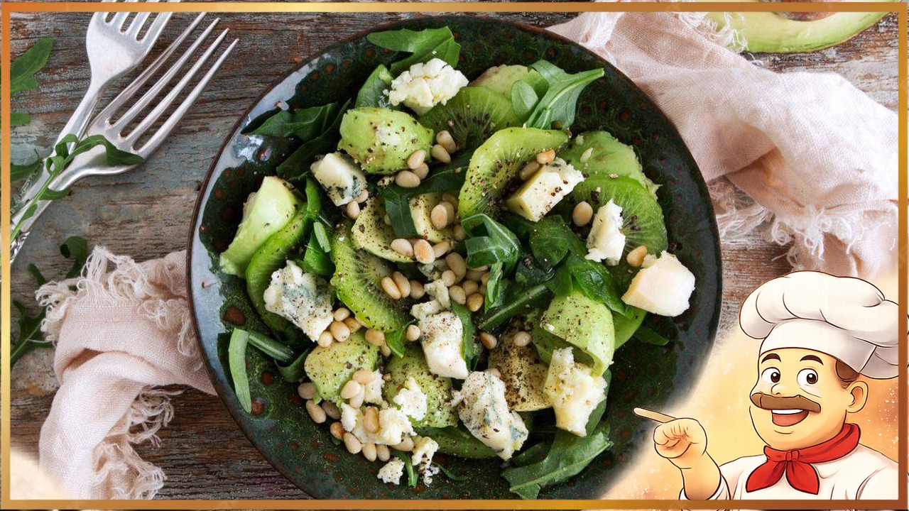 Салат с киви, сыром и авокадо