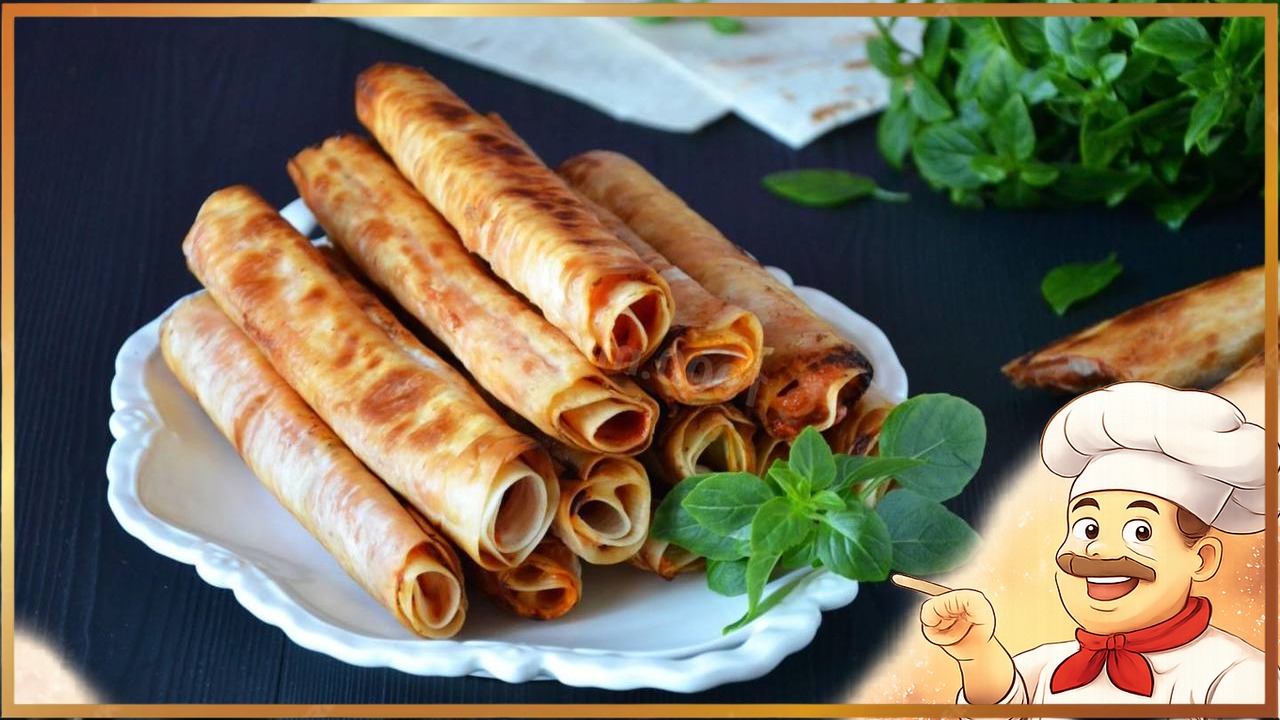 Трубочки из лаваша с курицей