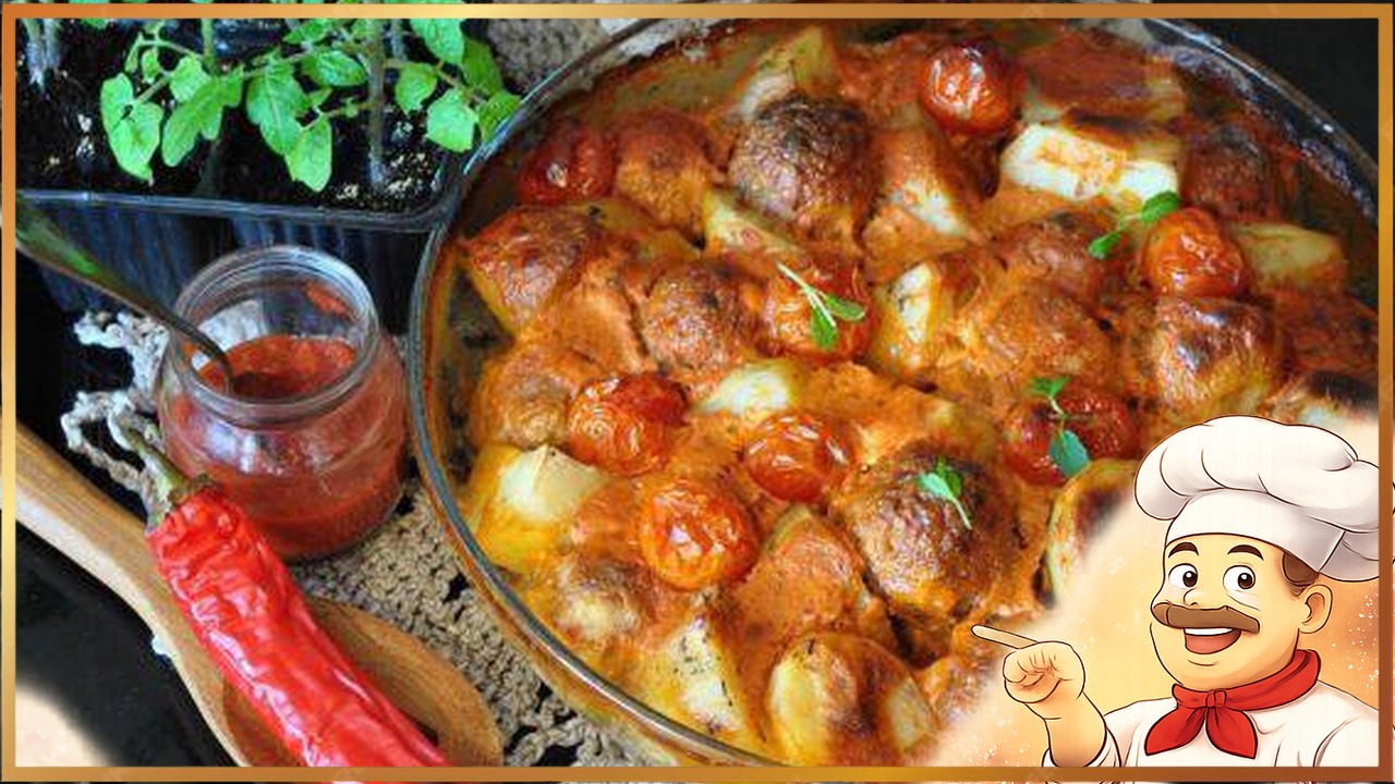 Картофель с фрикадельками