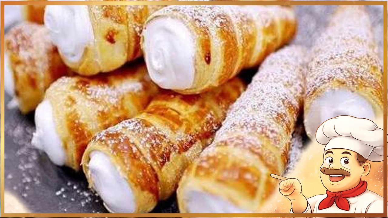 Трубочки с белковым кремом