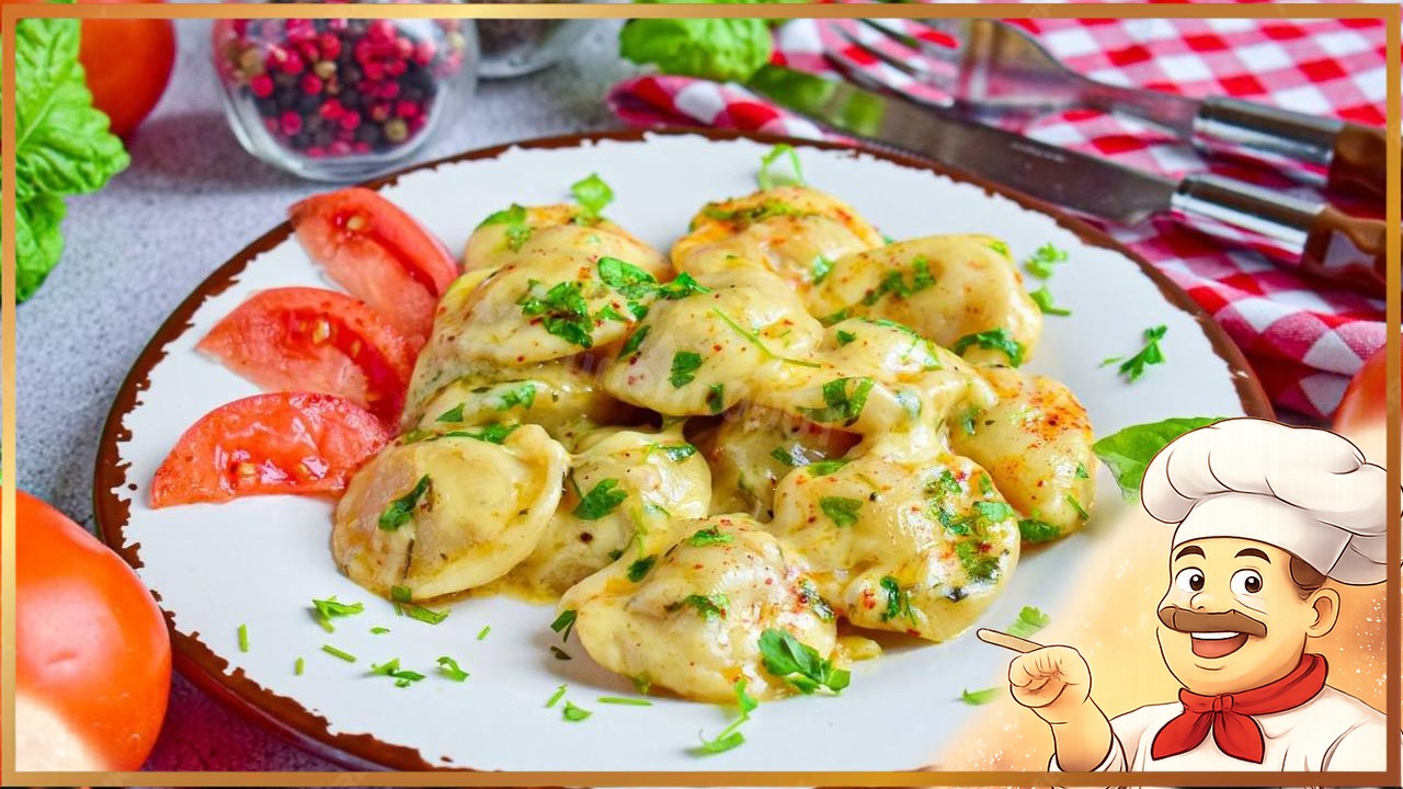 Жареные пельмени с сыром