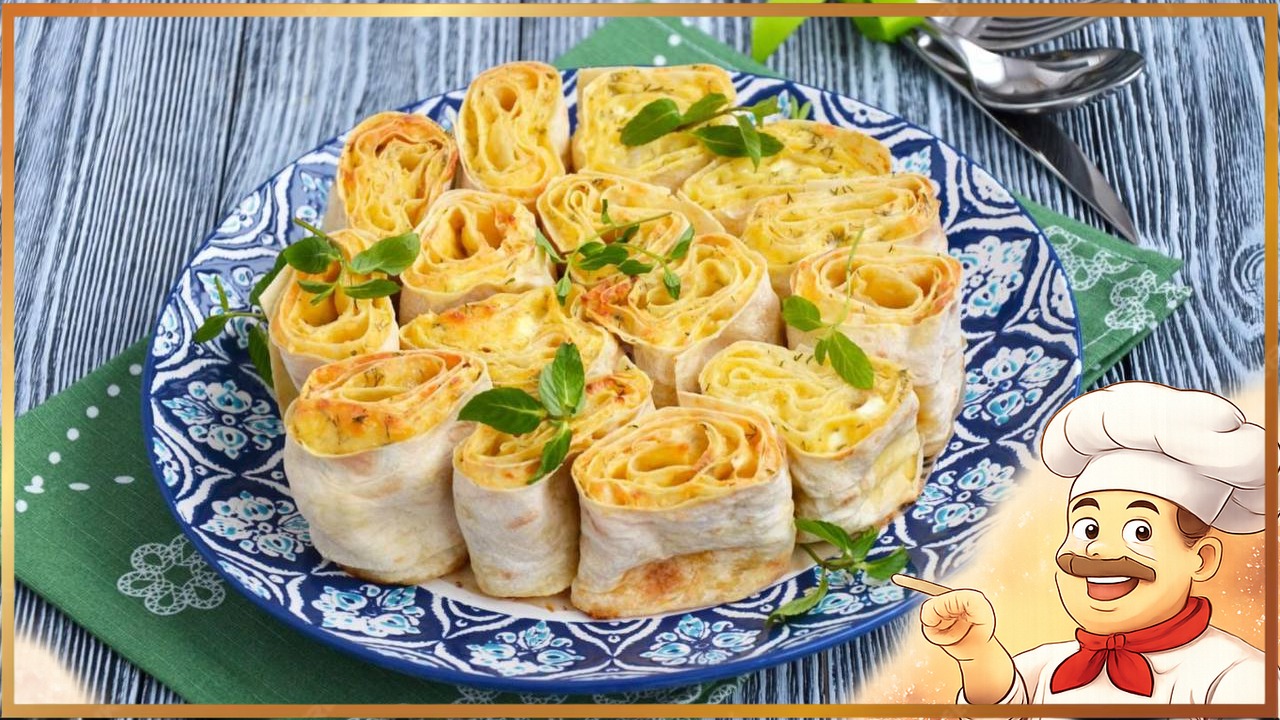 Лаваш с творогом и сыром в духовке