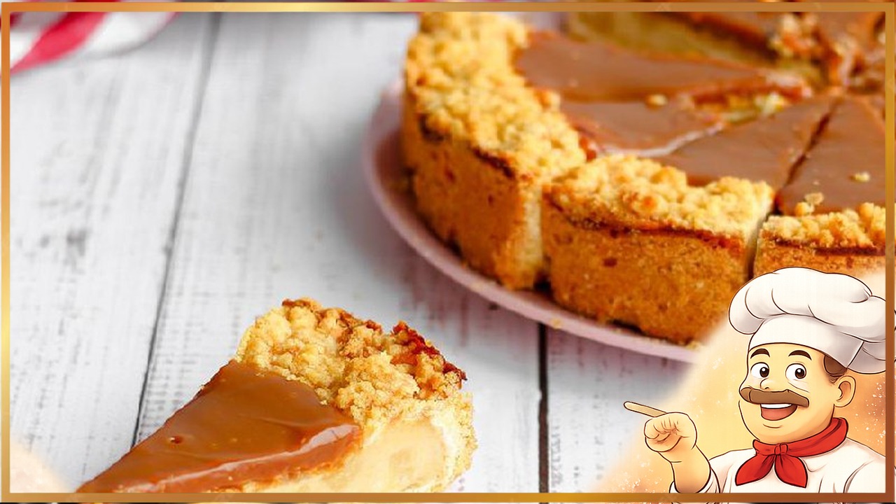 Карамельный пирог с яблоками