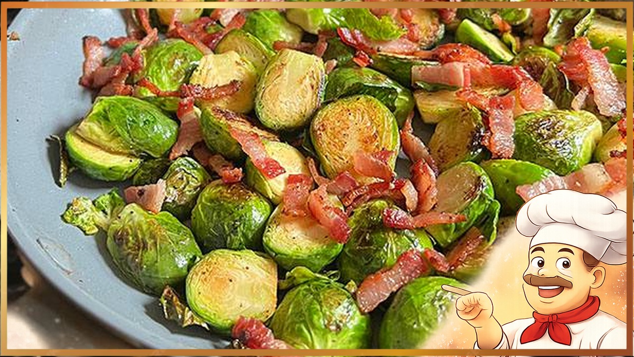 Брюссельская капуста, запеченная с ветчиной