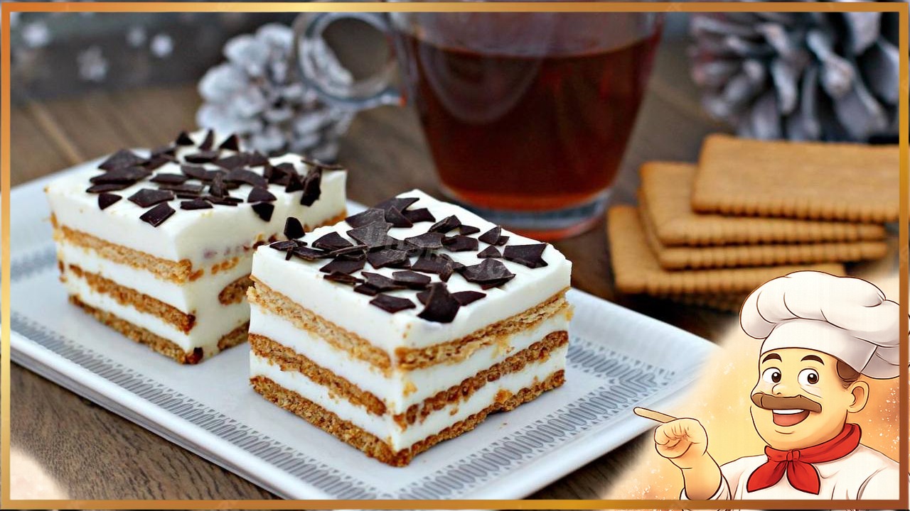 Творожный торт из печенья