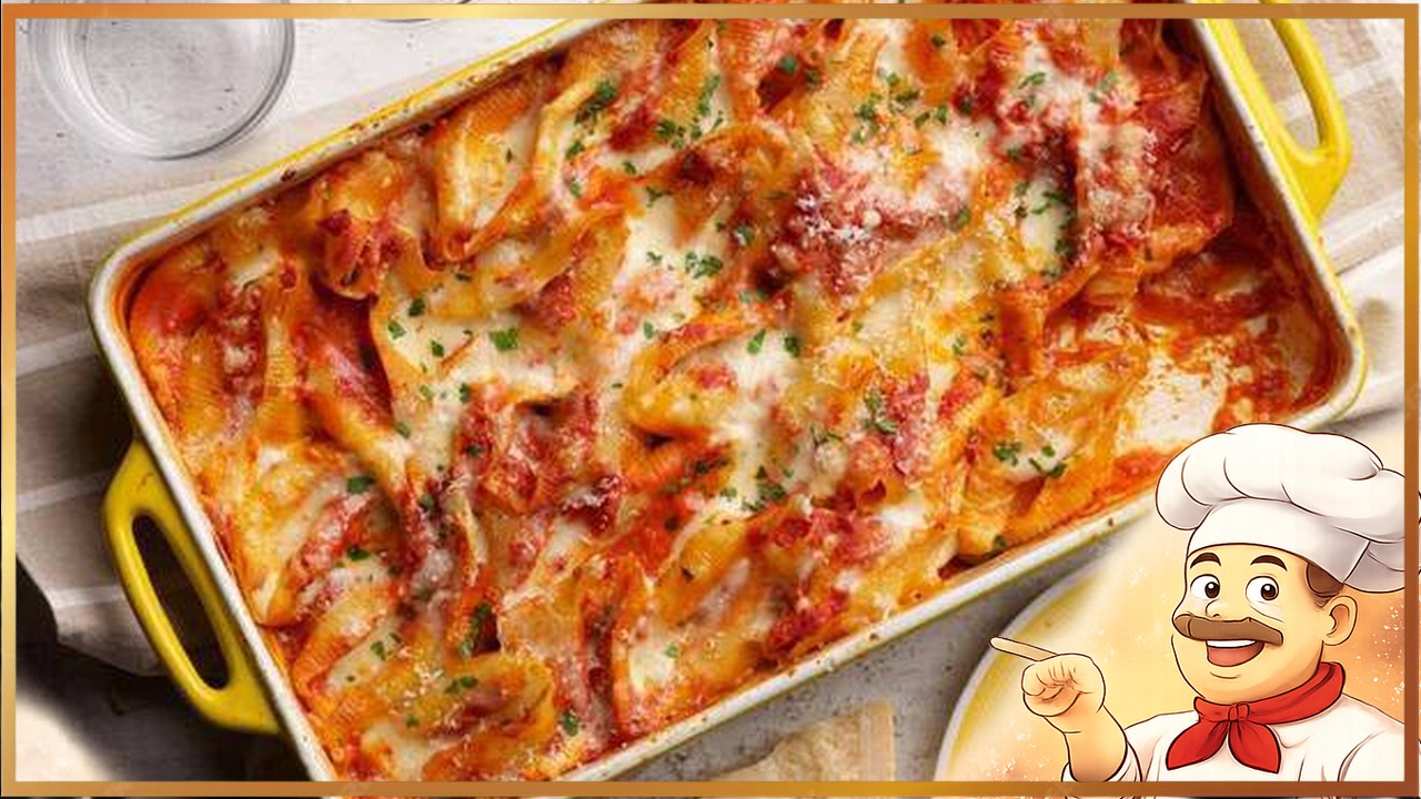 Ракушки с ветчиной и сыром