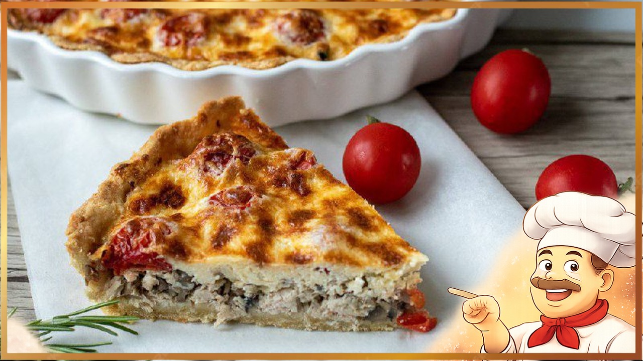 Пирог с курицей и грибами