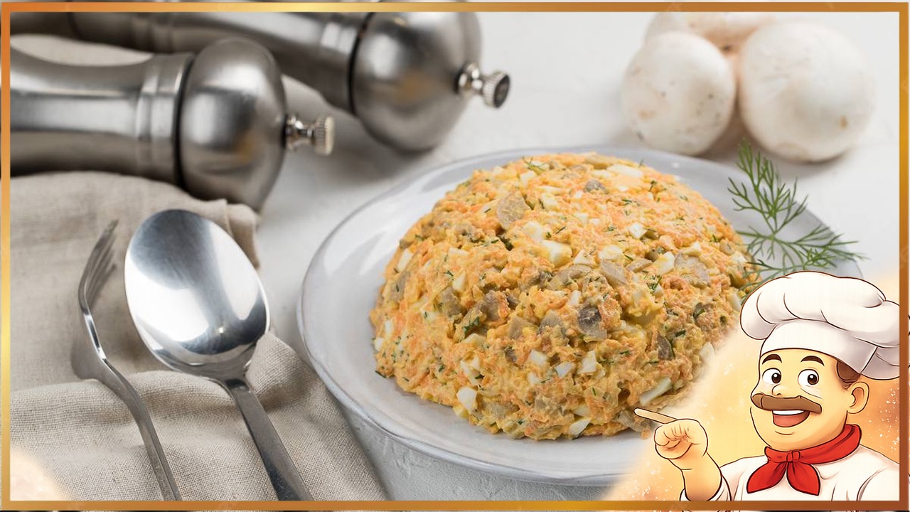 Диетический салат с шампиньонами