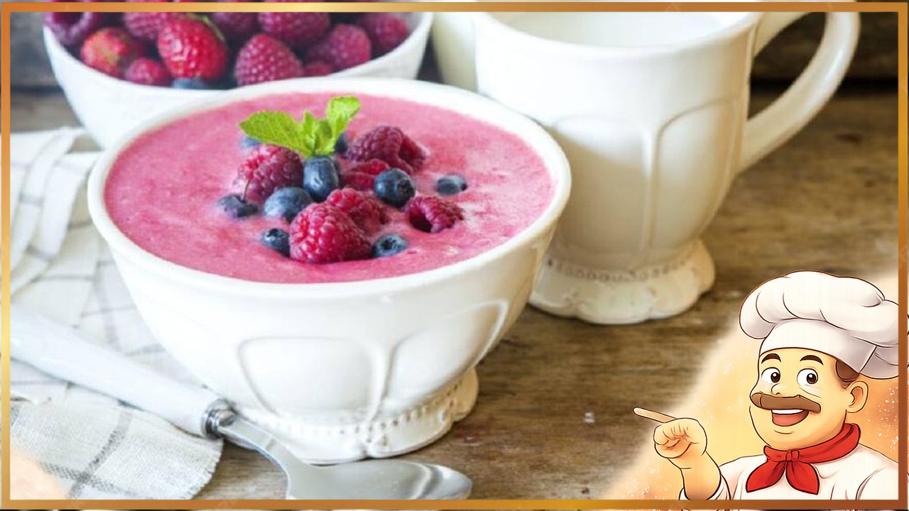 Манная каша с малиной