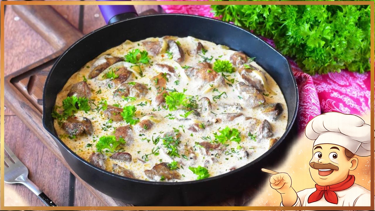 Куриная печень в сливочном соусе