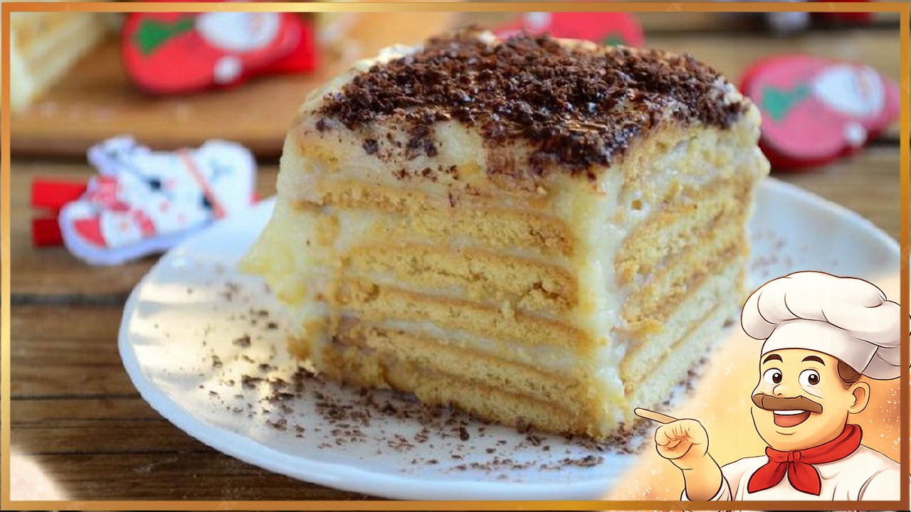 Торт из печенья с заварным кремом