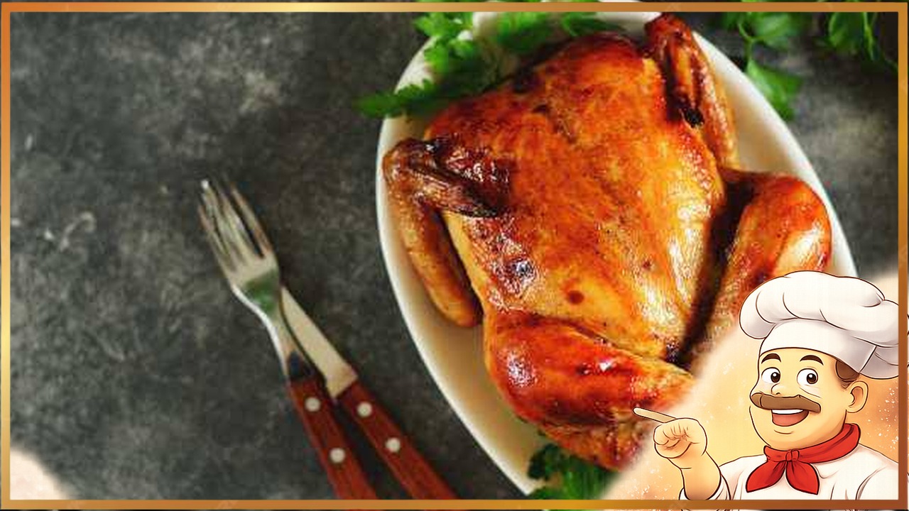 Курица, запечённая с лимоном и чесноком