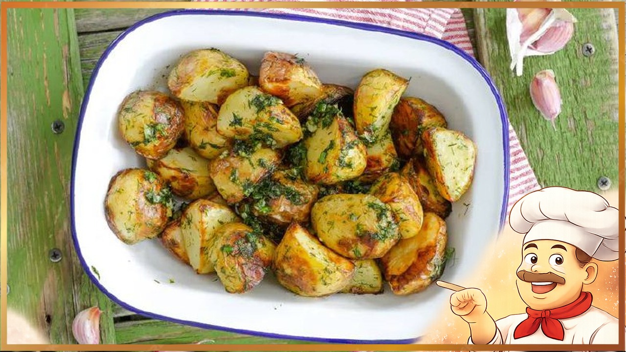 Запечённый молодой картофель с солью и уксусом