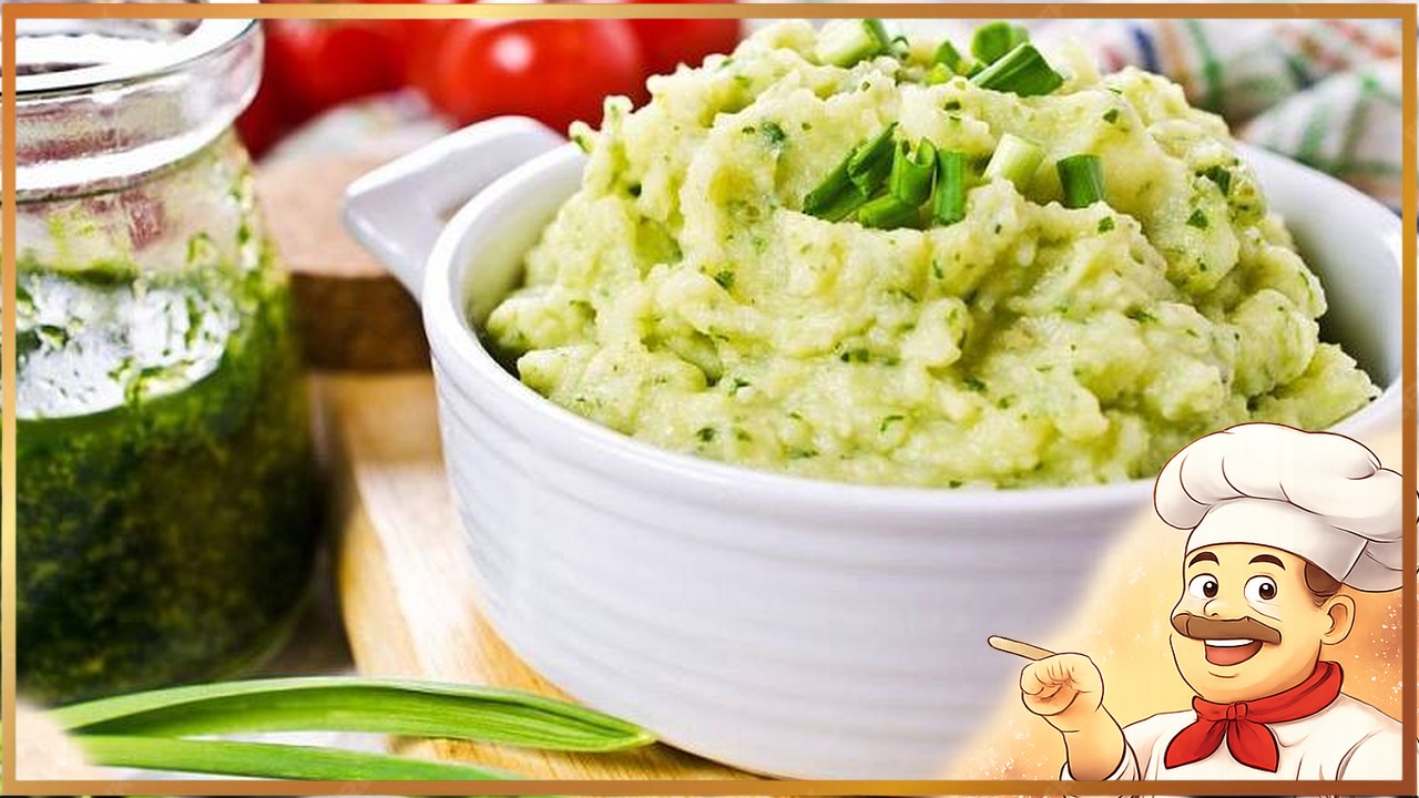 Картофельное пюре с соусом песто