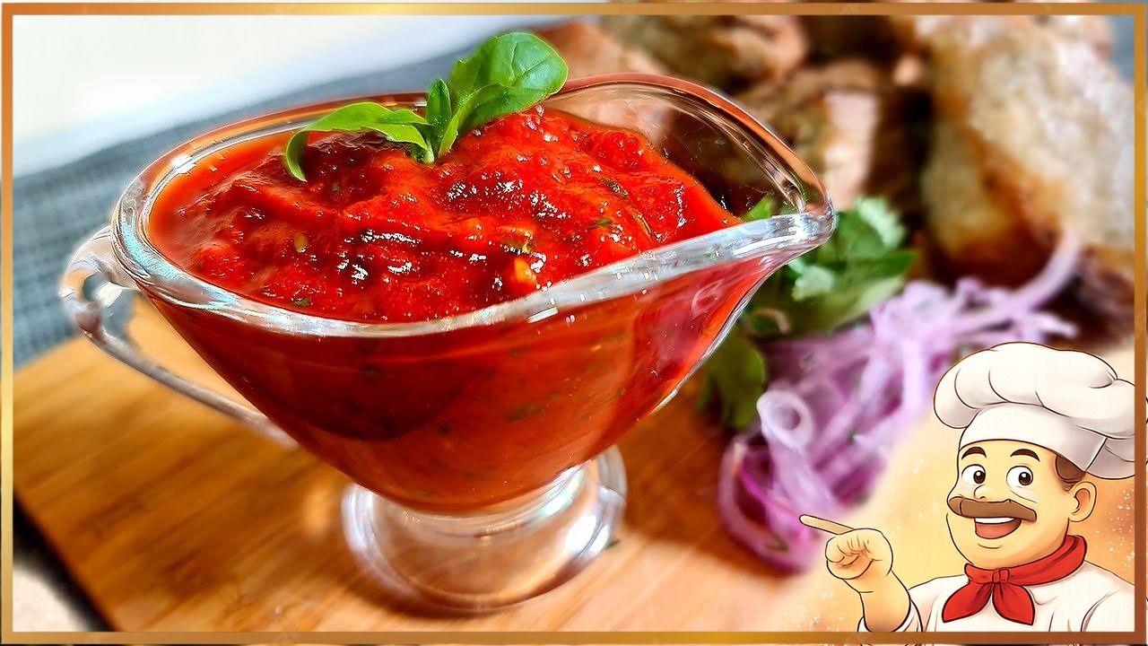 Томатный соус для шашлыка с чесноком и базиликом