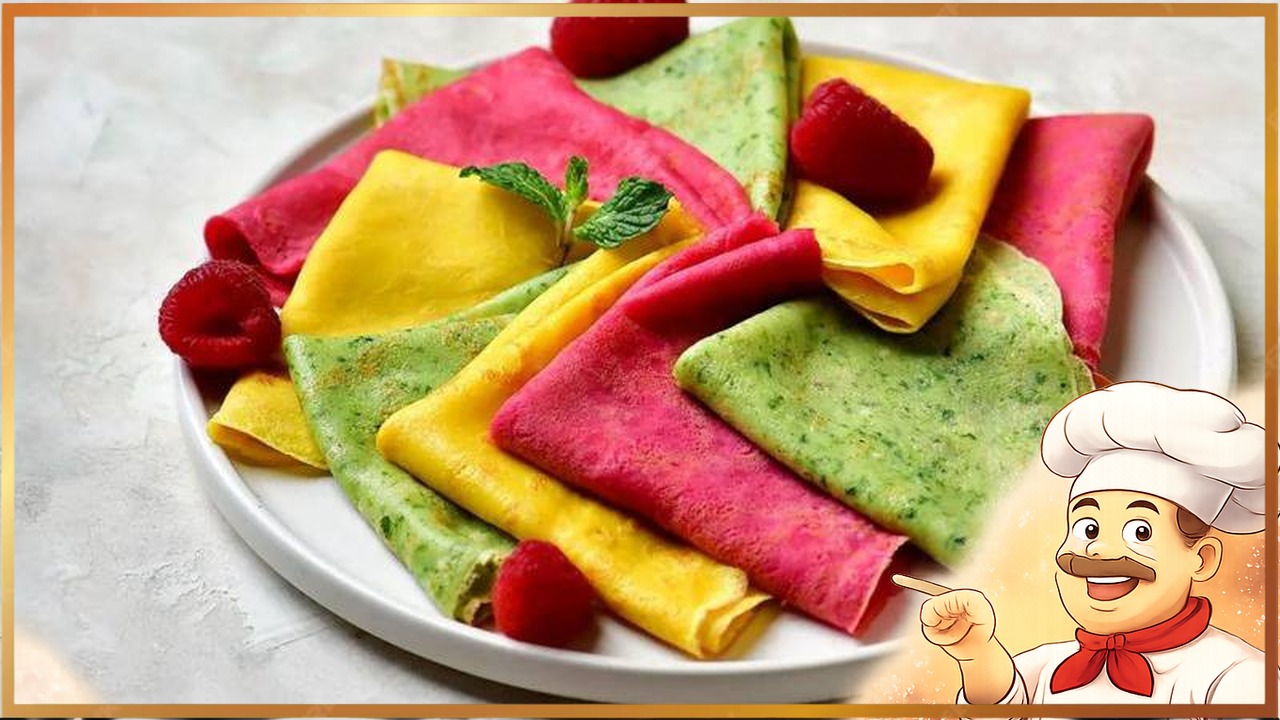 Цветные блины на кефире и молоке