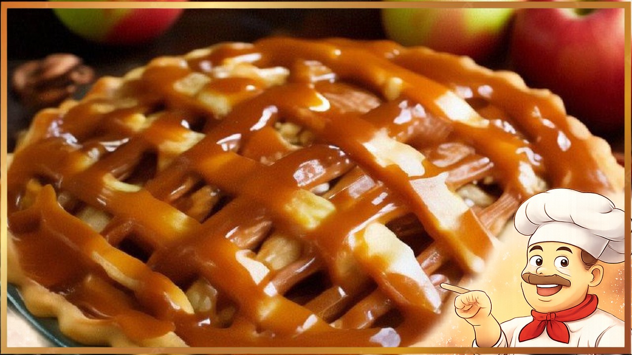 Карамельный пирог с яблоками
