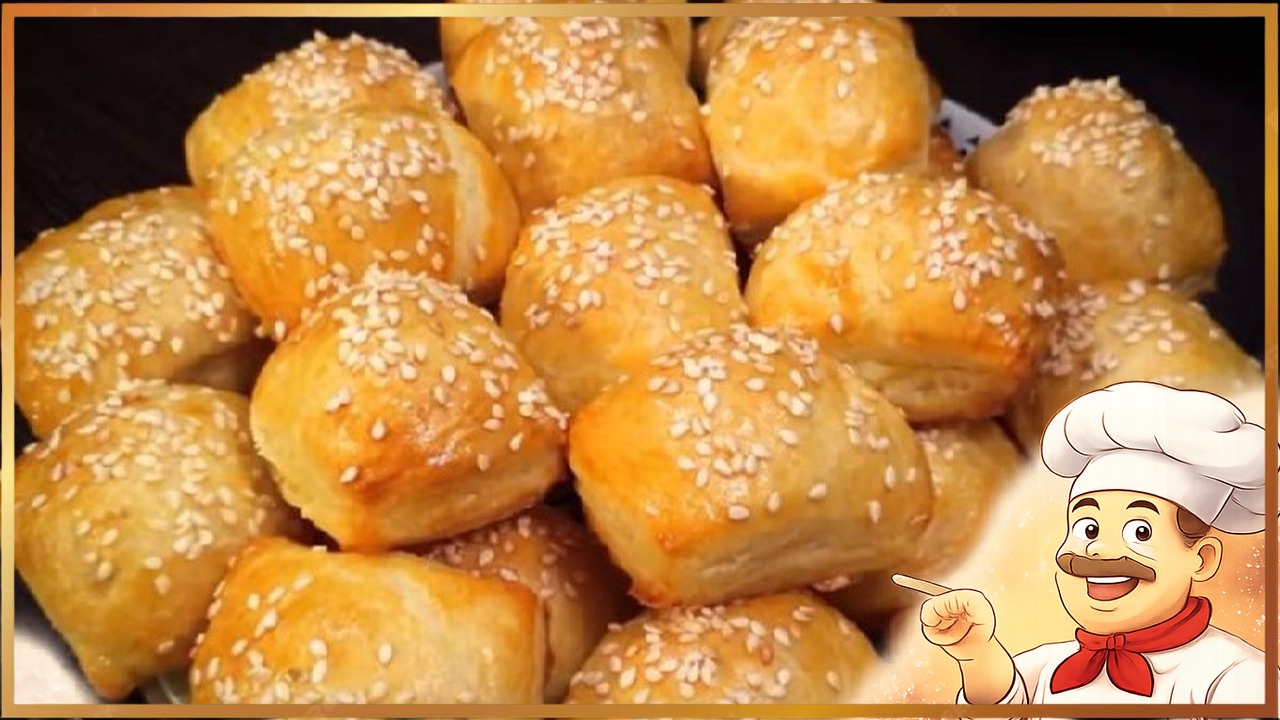 Мини-курники из слоёного теста