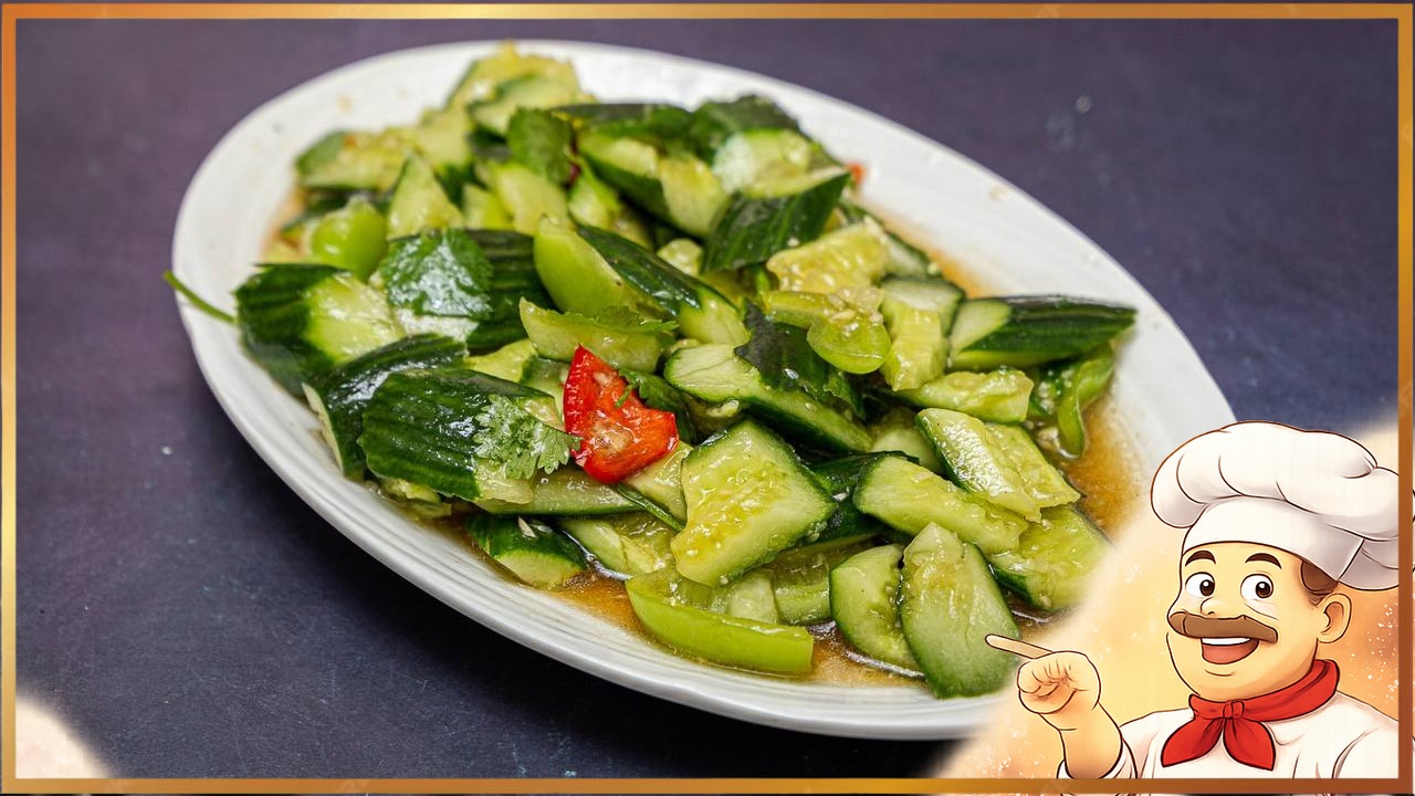 Битые огурцы с имбирём