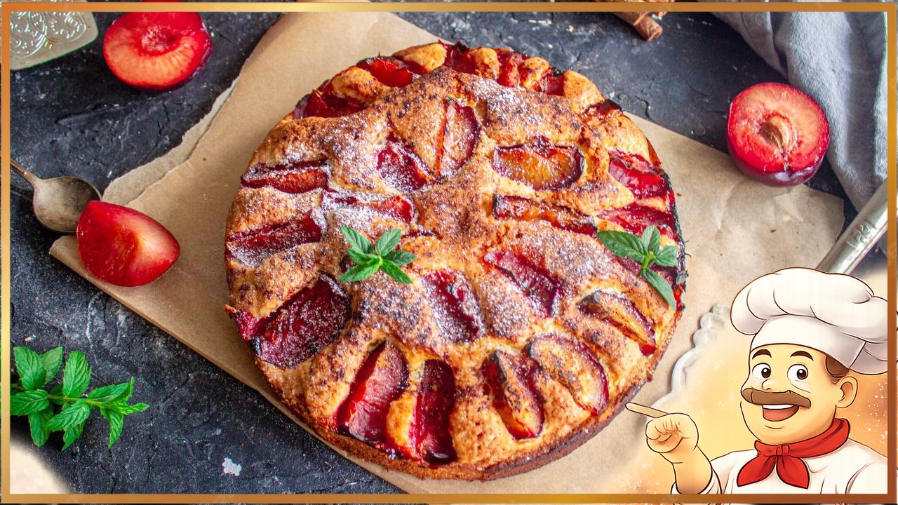 Пирог со сливами