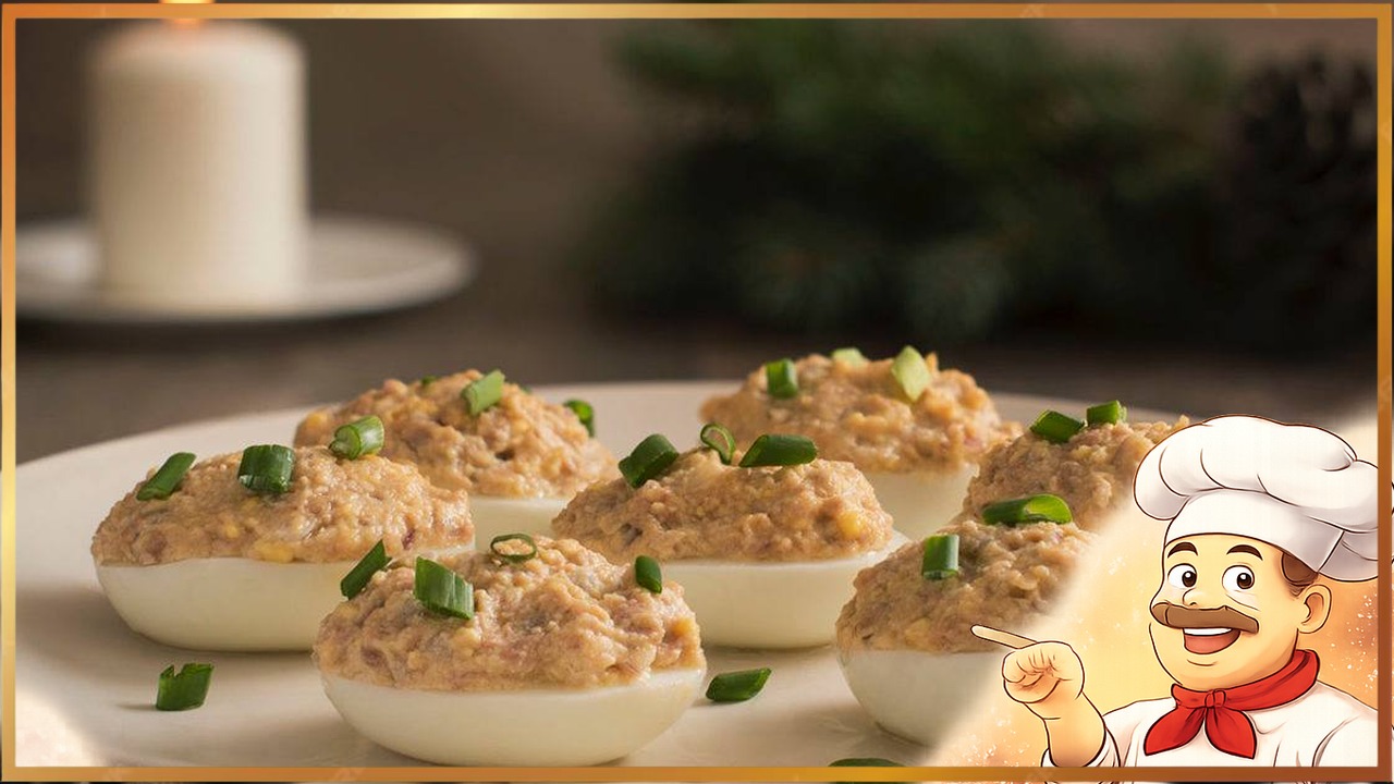 Яйца, фаршированные печенью трески