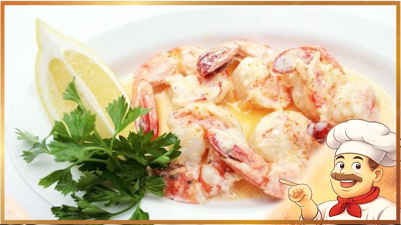 Креветки в сливочном соусе с рикоттой